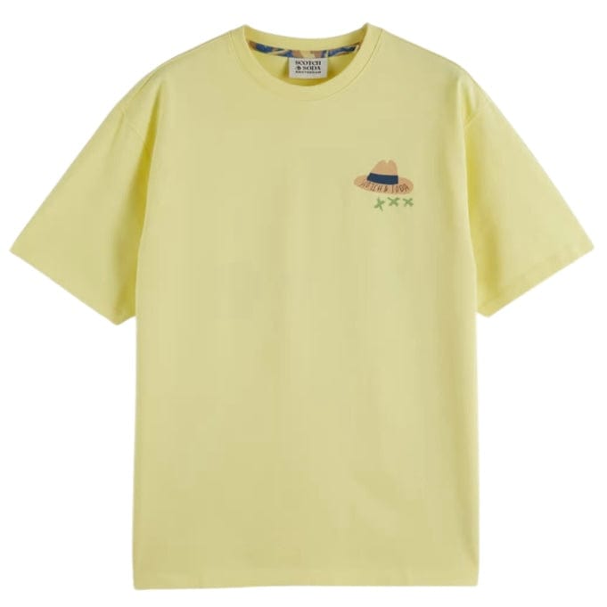 Scotch & Soda Relaxed-Fit Printed Artwork T-Shirt (Sorbet Yellow) 180050