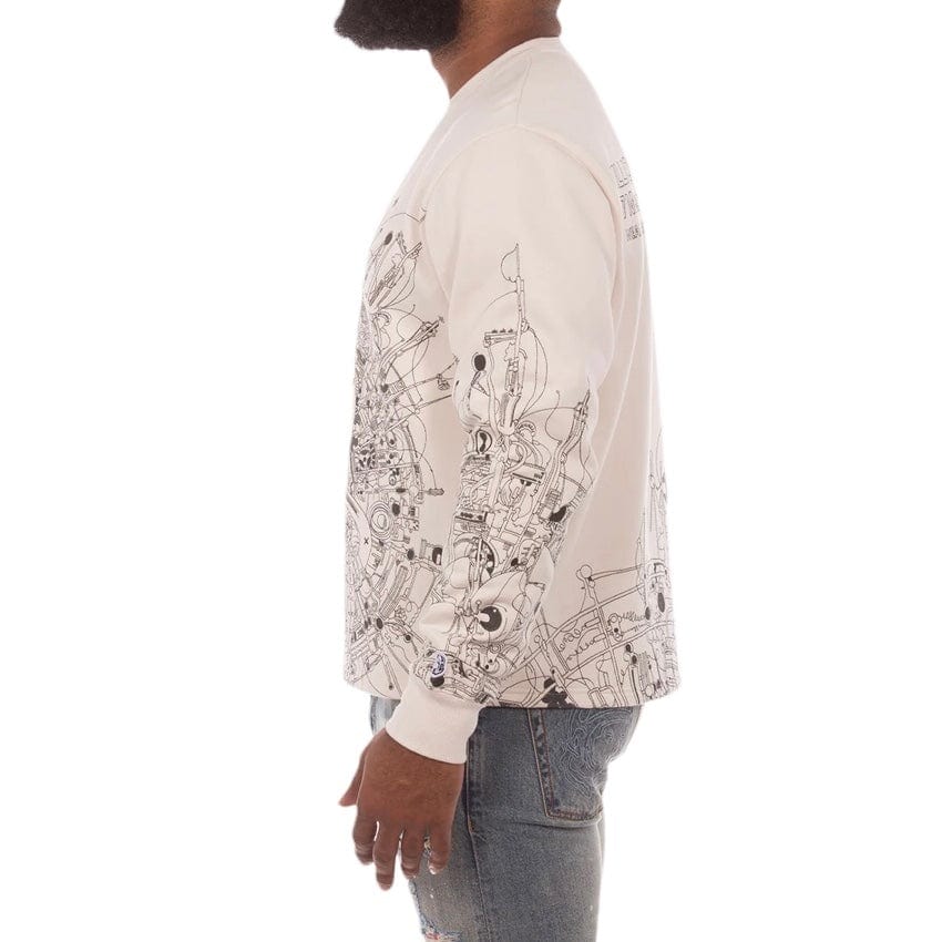 Billionaire Boys Club BB Effigy Sweatshirt (Whisper White) 851-1309