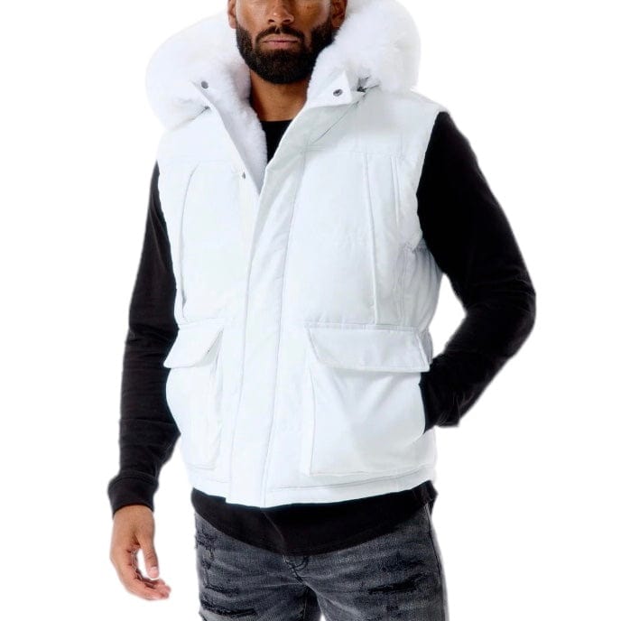 Jordan Craig Yukon Fur Lined Puffer Vest (White) 9374V