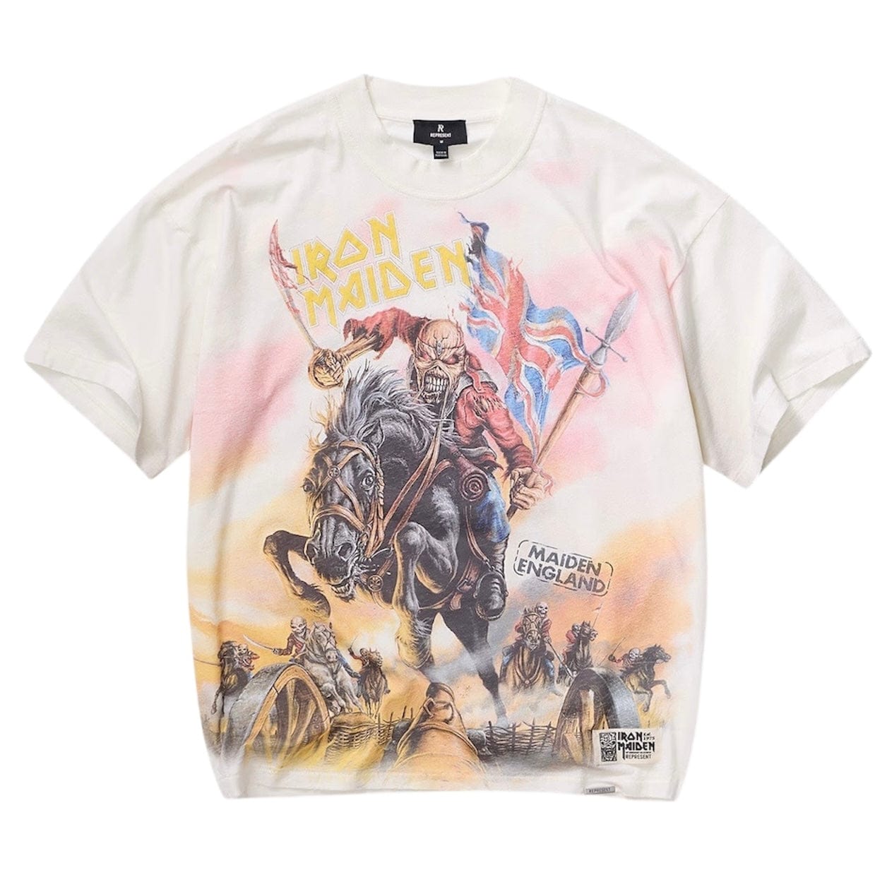 Represent X Iron Maiden Steed T Shirt (Flat White)