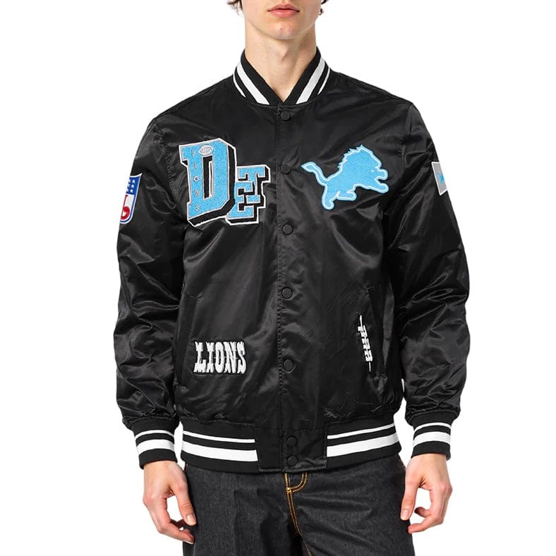 Pro Standard NFL Detroit Lions Best Of Men's Rib Satin Jacket (Black)