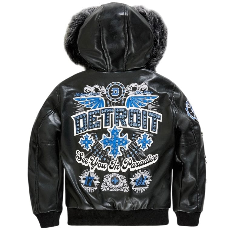 Kids See You In Paradise Motor City Hooded Bomber Jacket (Black) 91746K