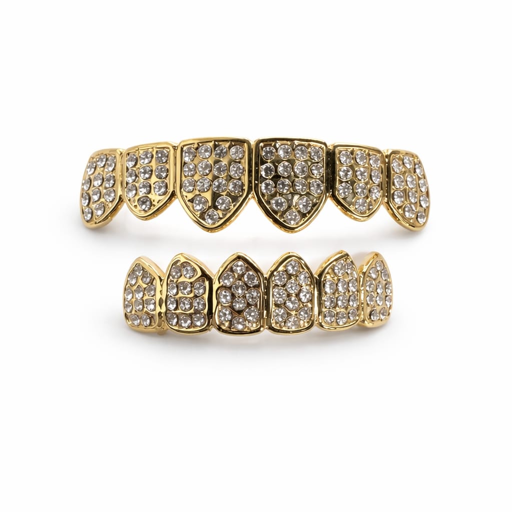 Jewelry Essentials Iced Grills Set (Gold) SET-617G