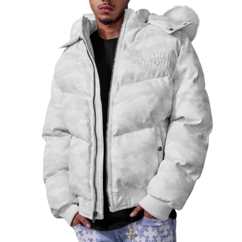 See You In Paradise The Wild One Camo Puffer Jacket (Arctic Camo) 91665C