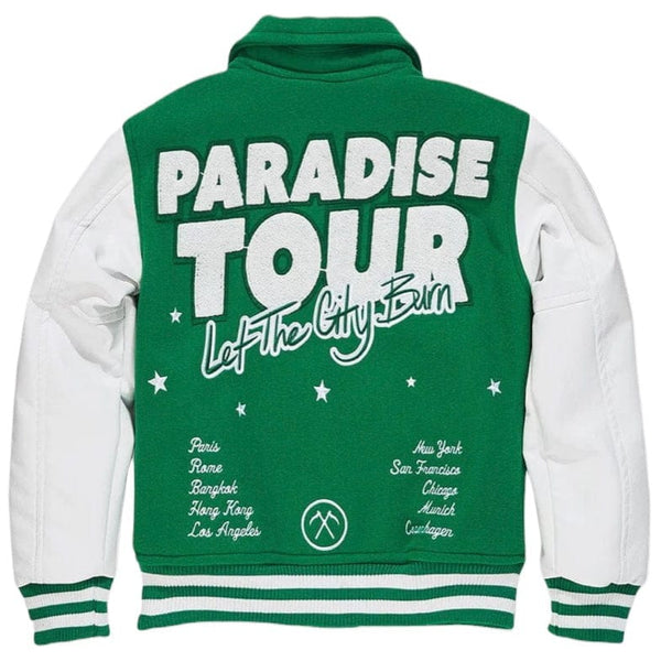 Boys Jordan Craig Paradise Tour Varsity Jacket (Green) 91632B