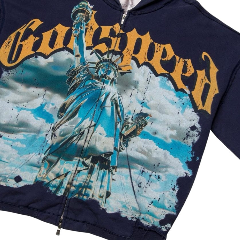 Godspeed Chrome Liberty Zip Hoodie V2 (Navy Wash)