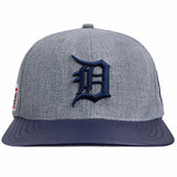 Pro Standard Detroit Tigers Fast Lane Logo Strapback Hat (Heather Grey)