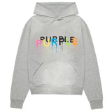 Purple Brand Painted Wordmark Hoodie (Heather Grey) P447-HHGW124