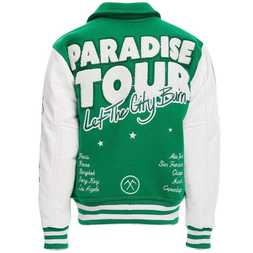 Kids Jordan Craig Paradise Tour Varsity Jacket (Green) 91632K