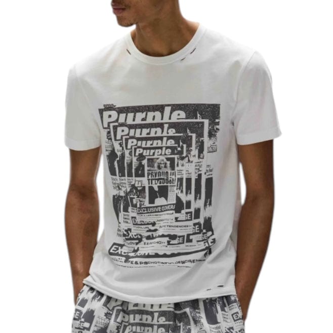 Purple Brand Tabloids Tee (Brilliant White) P109-CBWT225