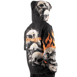 Majestik Rockon Rhinestone Tapestry Jacquard LS Hoodie (Black) TH2482