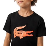 Kids Lacoste Sport Oversized Croc T Shirt (Black/Orange) TJ2910-51