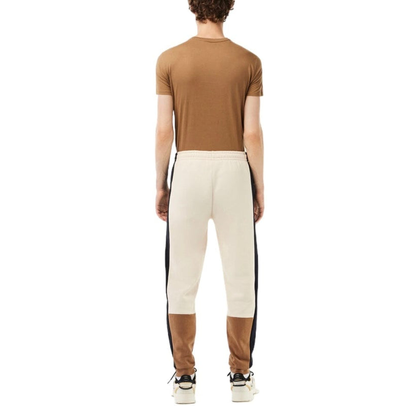 Lacoste Regular Fit Colorblock Joggers (Off White/Brown/Navy) XH1300-51