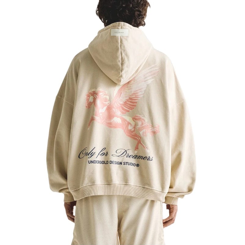 Undergold Dreamers Pegasus Boxy Hoodie (Cream)