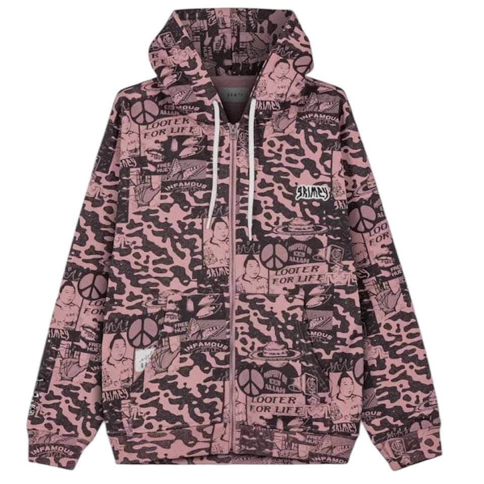 GRMY Peace Within All Over Print Regular Zip Hoodie (Lilac) GCH623