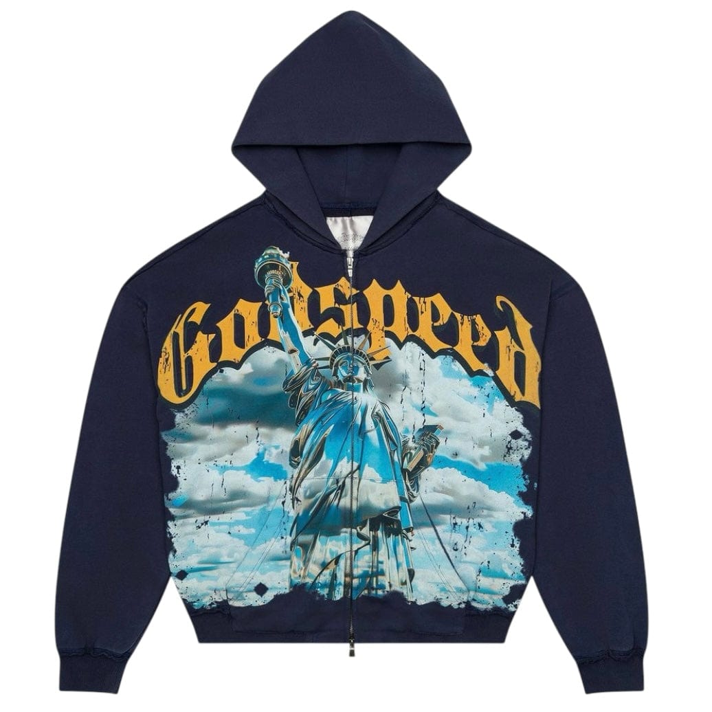 Godspeed Chrome Liberty Zip Hoodie V2 (Navy Wash)