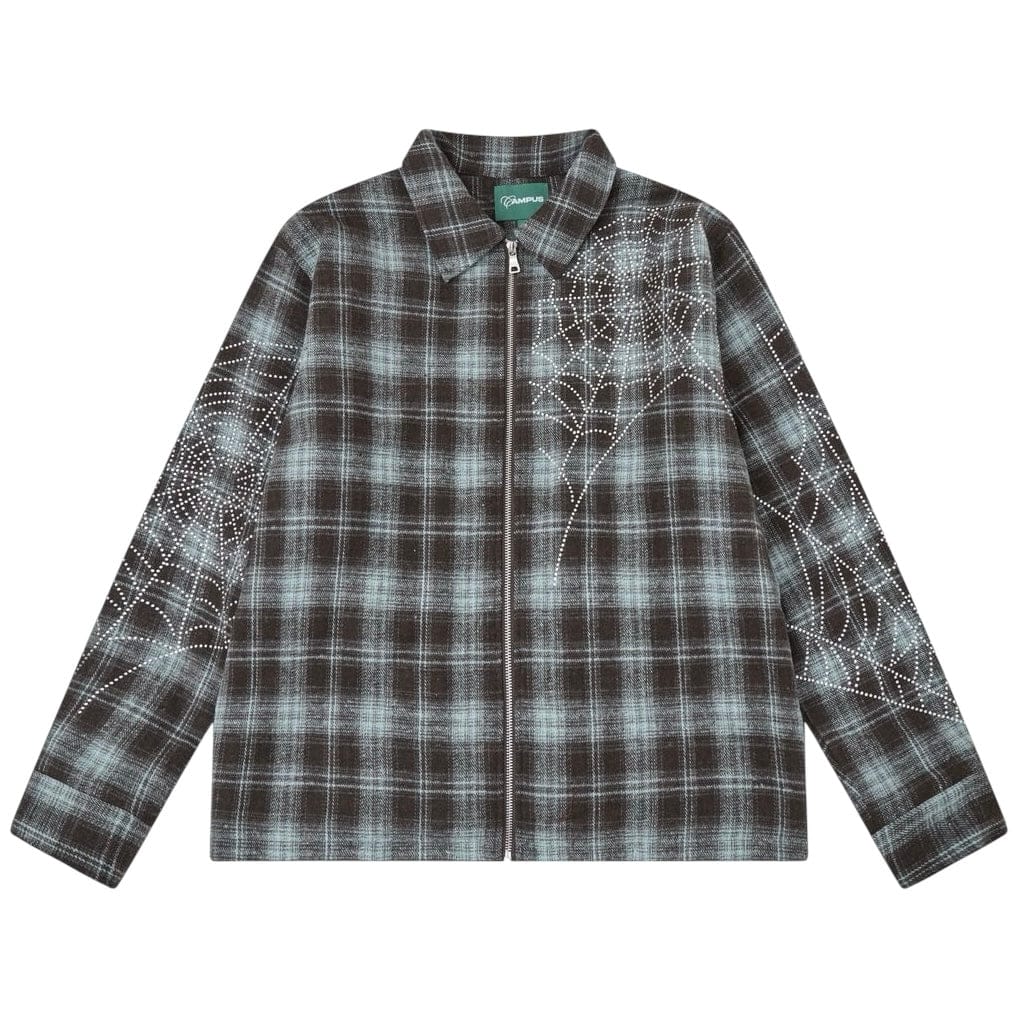 Campus Goods Broken Web Flannel Jacket (Blue) CG-H25-038
