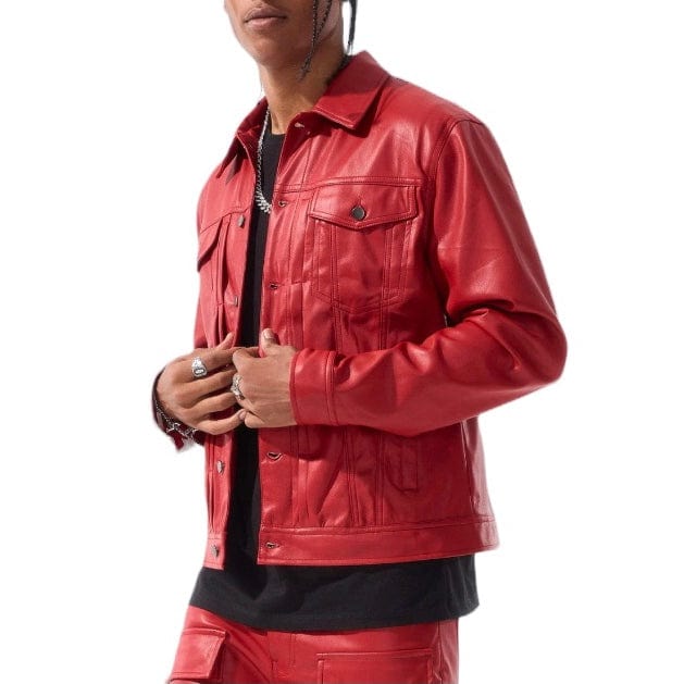 Jordan Craig Thriller Trucker Jacket (Red) JJ1218