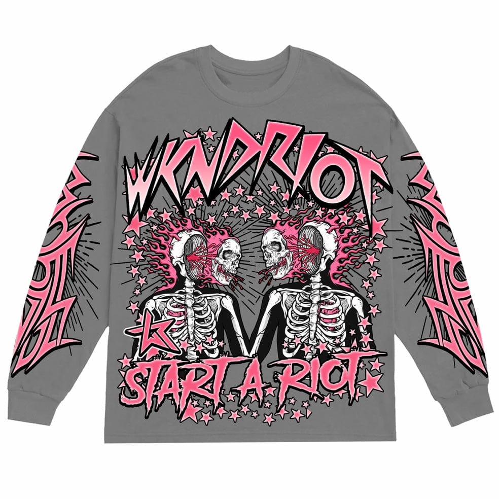 Wknd Riot Mind Blown Long Sleeve Sweatshirt (Grey)