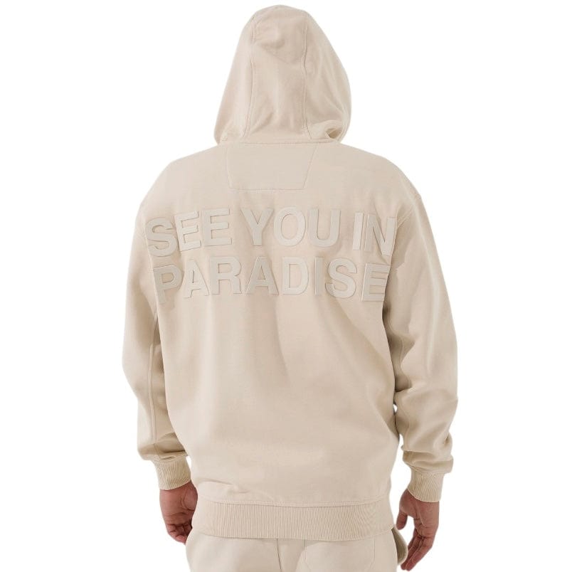 See You In Paradise Tonal Zip Up Hoodie (Taupe Cream) 8863H