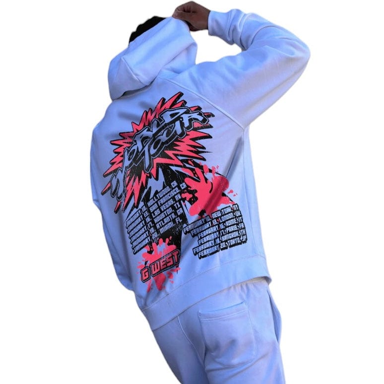 G West World Tour Hoodie (White/Pink)