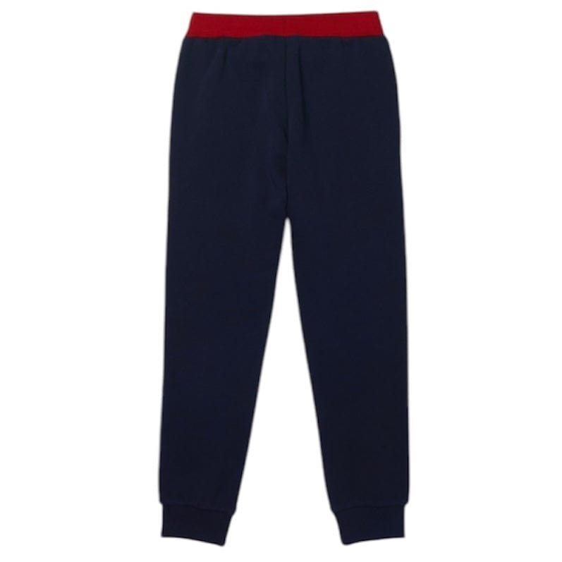 Kids Lacoste Colored Waistband Fleece Jogging Pants (Navy Blue) XJ7542-51