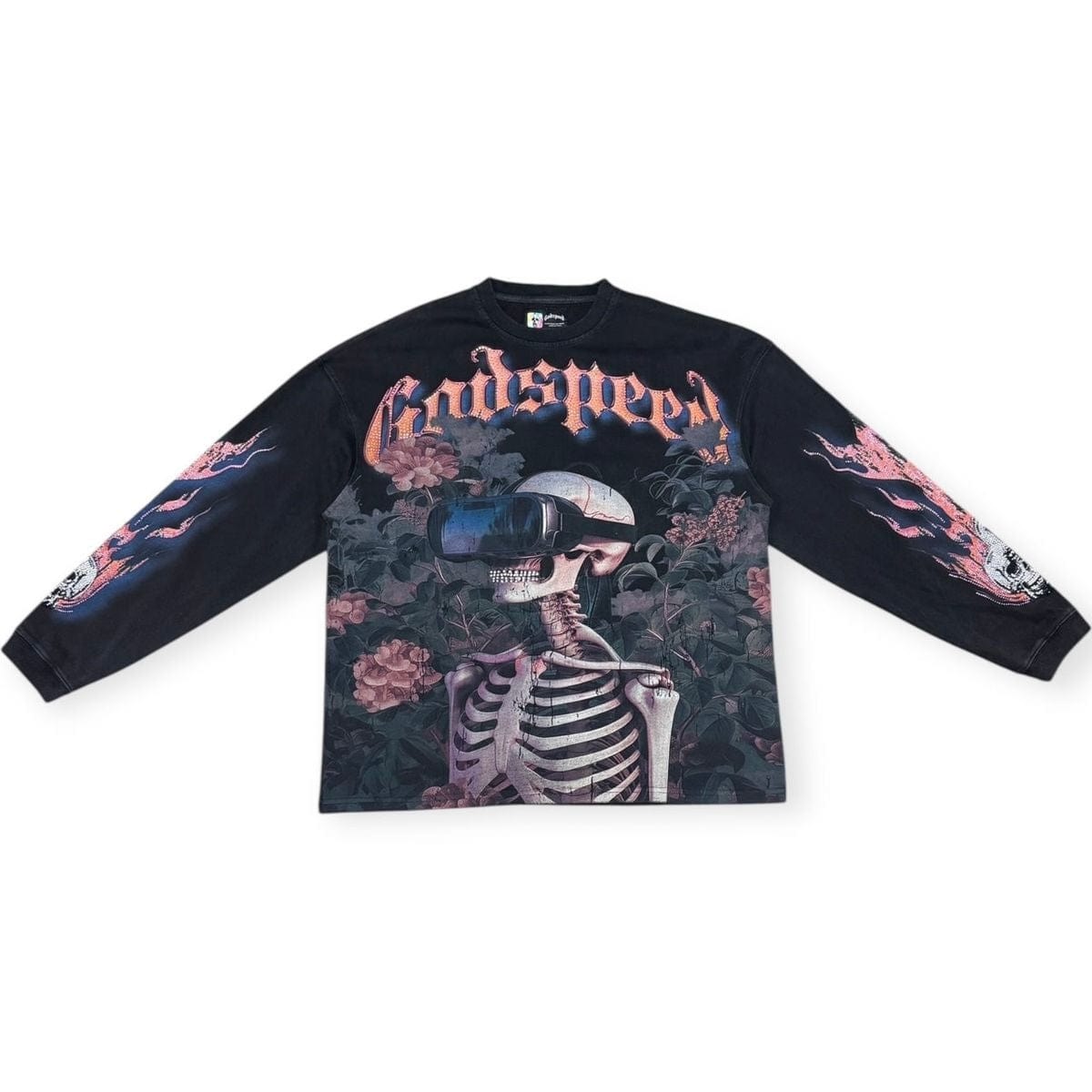 Godspeed Vision Flowers VVS LS T Shirt (Black Wash)