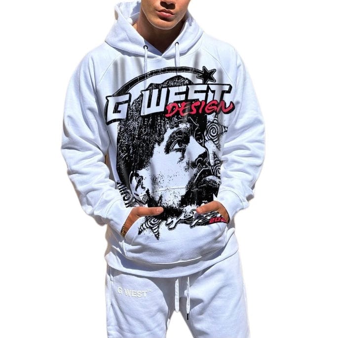 G West World Tour Hoodie (White/Pink)