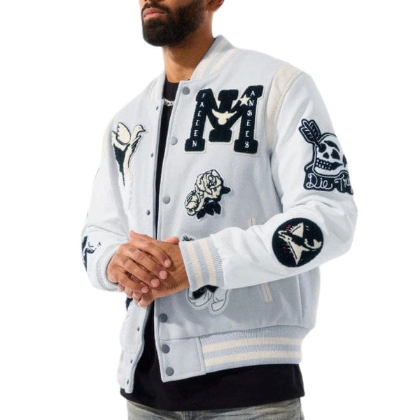 Jordan Craig Fallen Angels Varsity Jacket (Light Grey) 91647