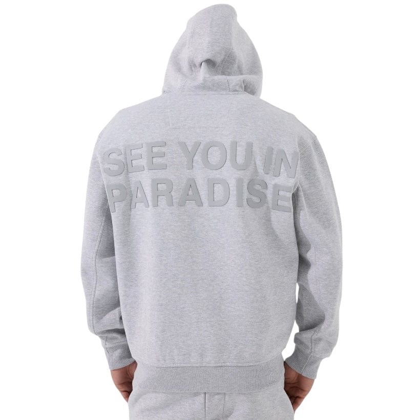See You In Paradise Tonal Zip Up Hoodie (Heather Grey) 8863H