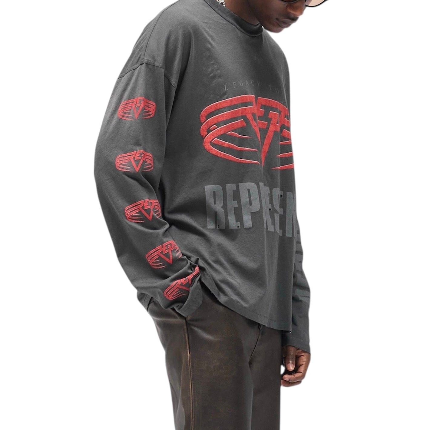 Represent Reversible Living Legacy Tour Long Sleeve T Shirt (Sun Fade Grey)