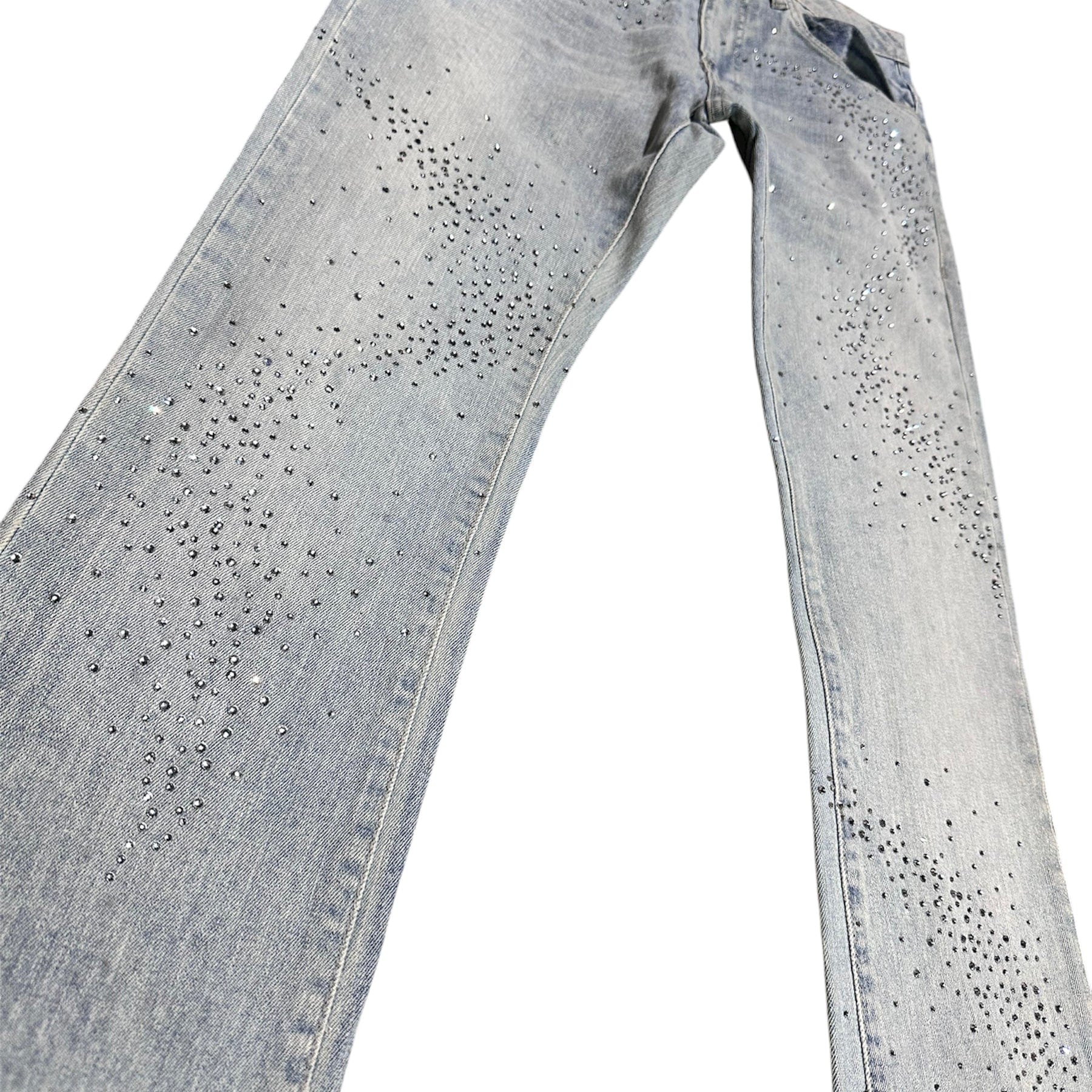 Liquid Crystals Small & Big Crystals Stacked Denim (Ice Antique) JTF2316