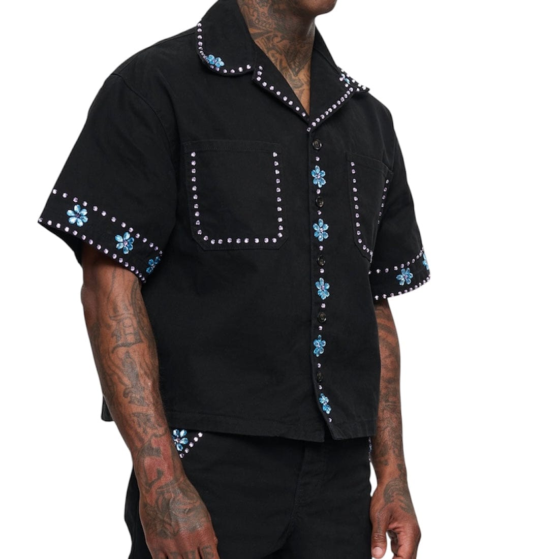 Valabasas Under Pressure Cropped Button Down (Black) VLBS-VBD2-1005