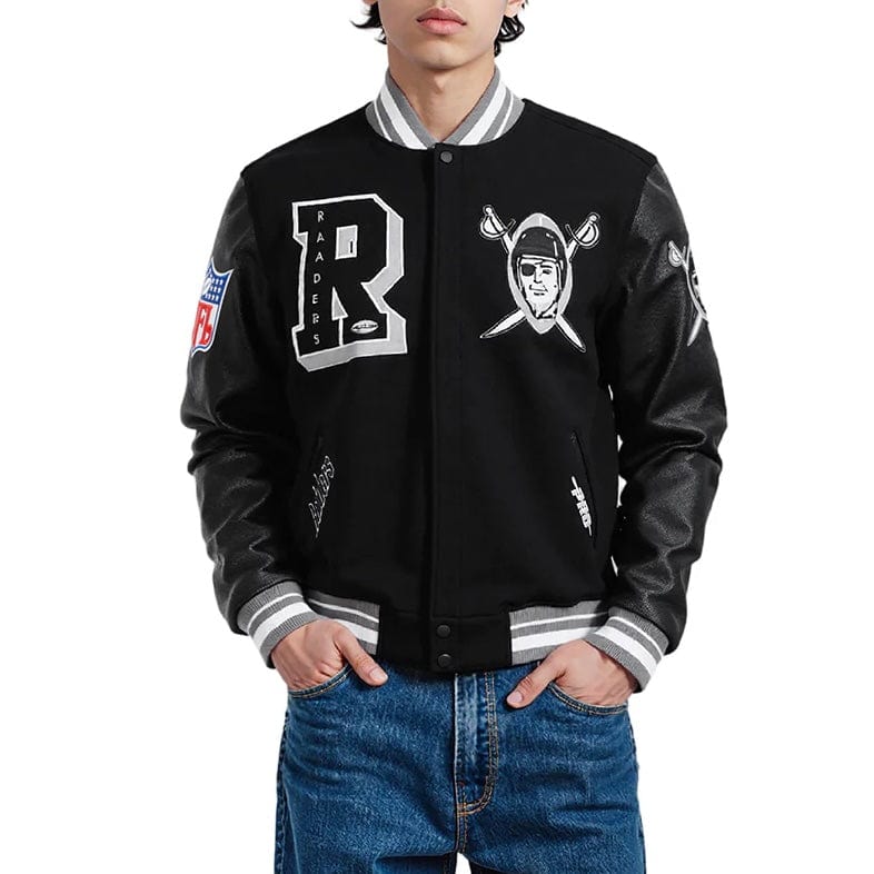 Pro Standard NFL Las Vegas Raiders Best Of Men's Varsity Jacket (Black/Gray)