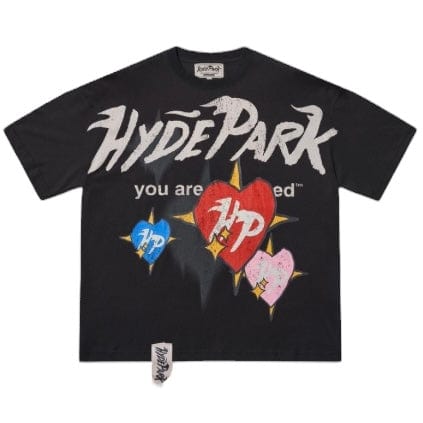 Hyde Park Faded Hearts Tee (Off Black)