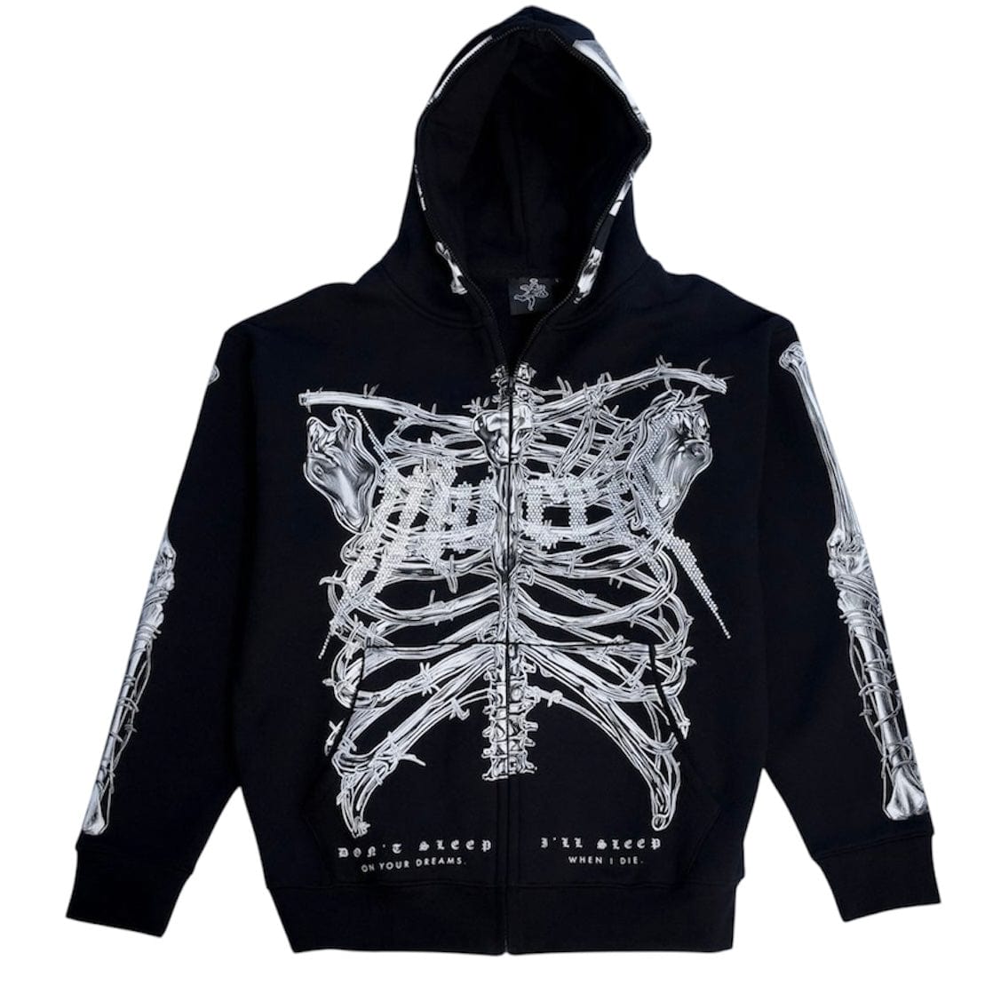 Hasta Muerte T2 Skull Zip Hoodie (Black)