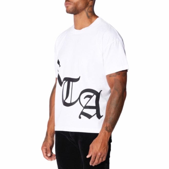 RTA Short Sleeve Old English Logo Tee (White/Black) MU23K621