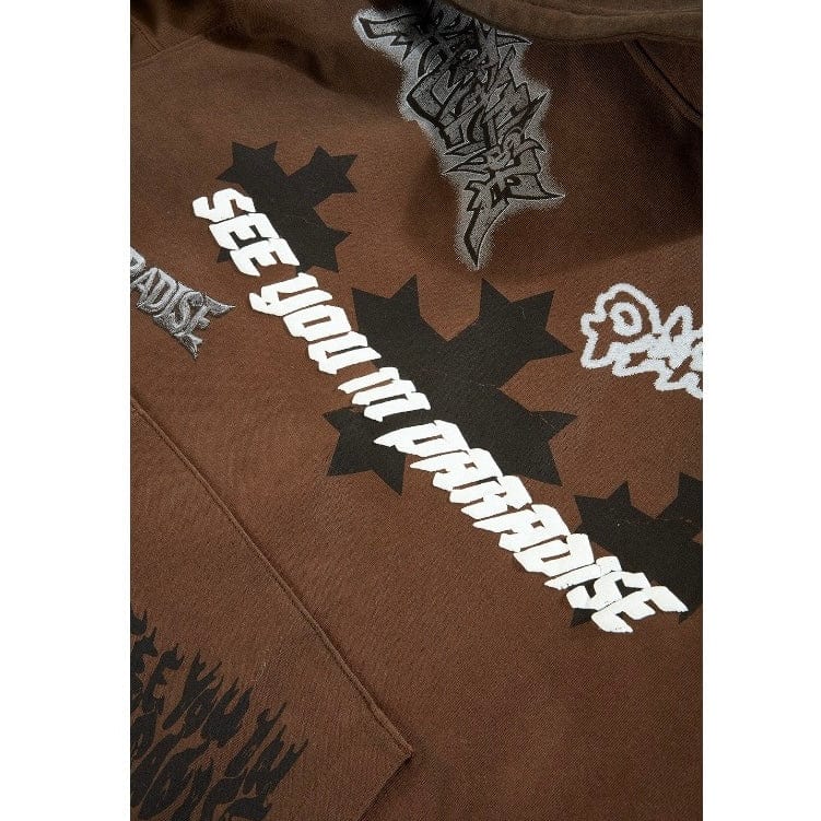 See You In Paradise The Reaper Pullover Hoodie (Brown) 8641H
