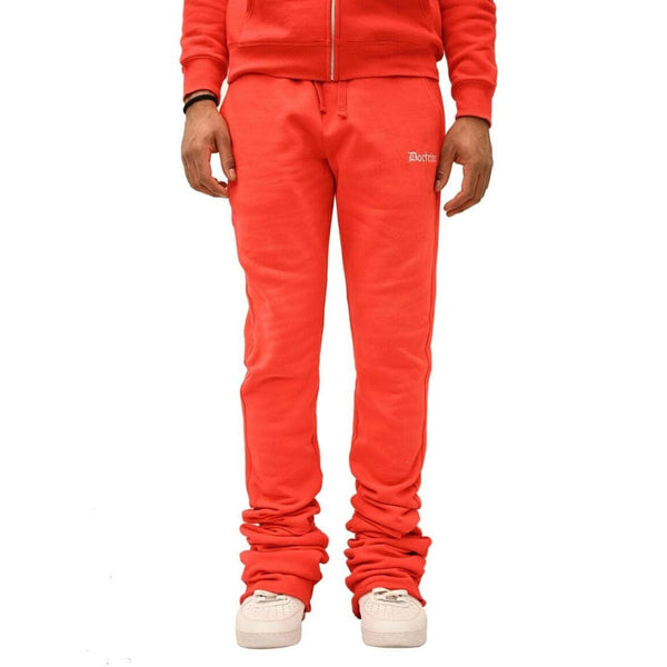 Doctrine Denim Dagger Super Stacked Flared Joggers (Red) DB0024