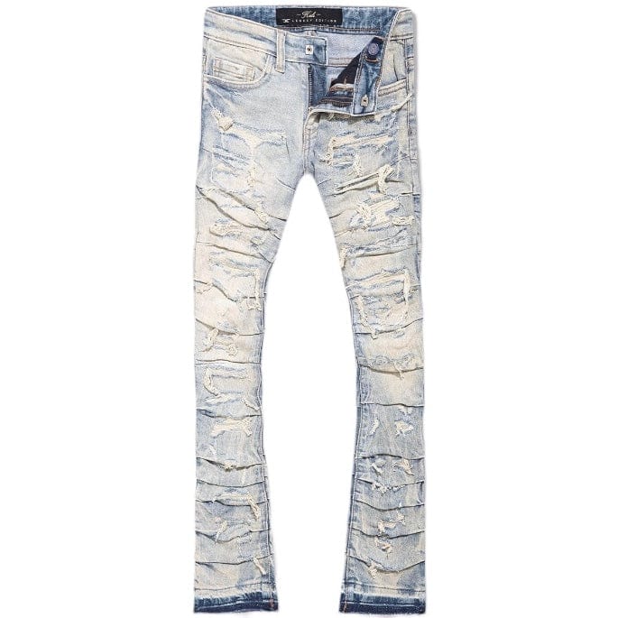 Kids Jordan Craig Stacked Ripple Effect Denim (Antique) JTF1157K