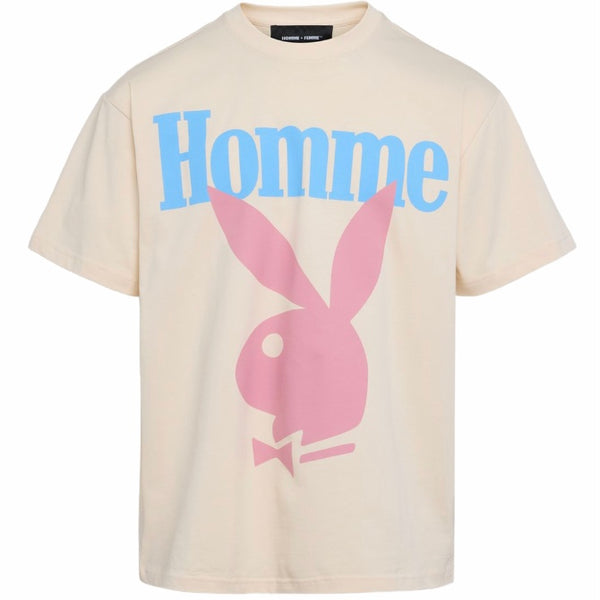 Homme Femme Twisted Bunny Tee (Cream/Pink) HFPB202420-3