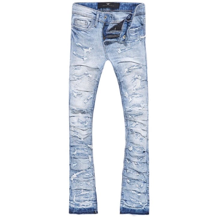 Kids Jordan Craig Stacked Ripple Effect Denim (Sky Blue) JTF1157K