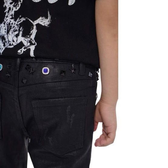 Kids Valabasas Ion Stacked Denim (Black Waxed) VPLAY-VJ3-1058