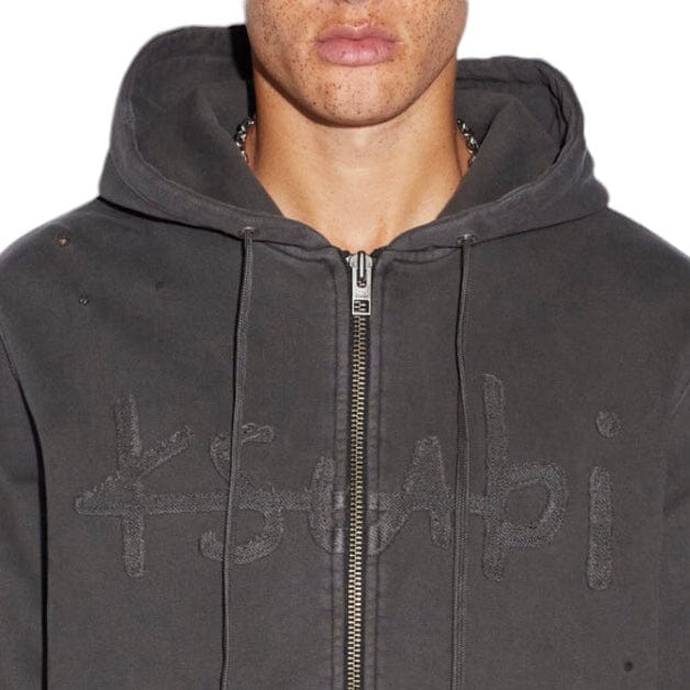 Ksubi Kash Zip Thru Hoodie (Faded Black) MSP24FL001