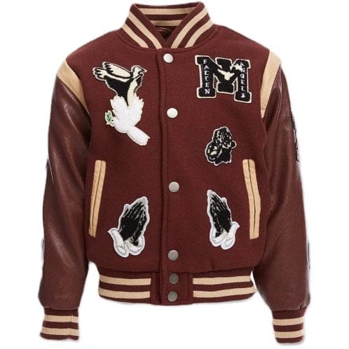 Boys Jordan Craig Fallen Angels Varsity Jacket (Chocolate) 91647B