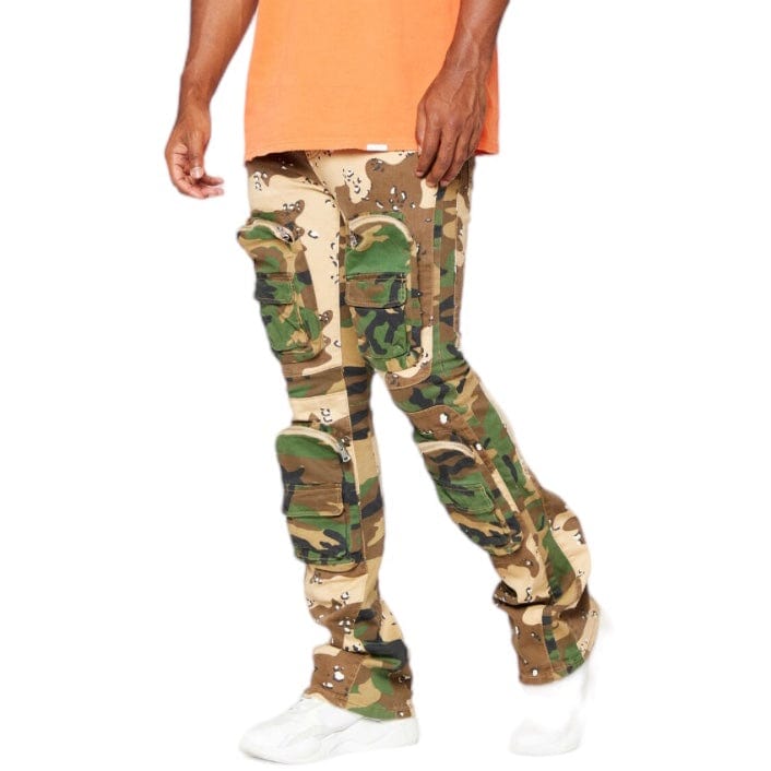 Valabasas Dual Soldier Camp Stacked Flare Jean (Camo) VLBS2722