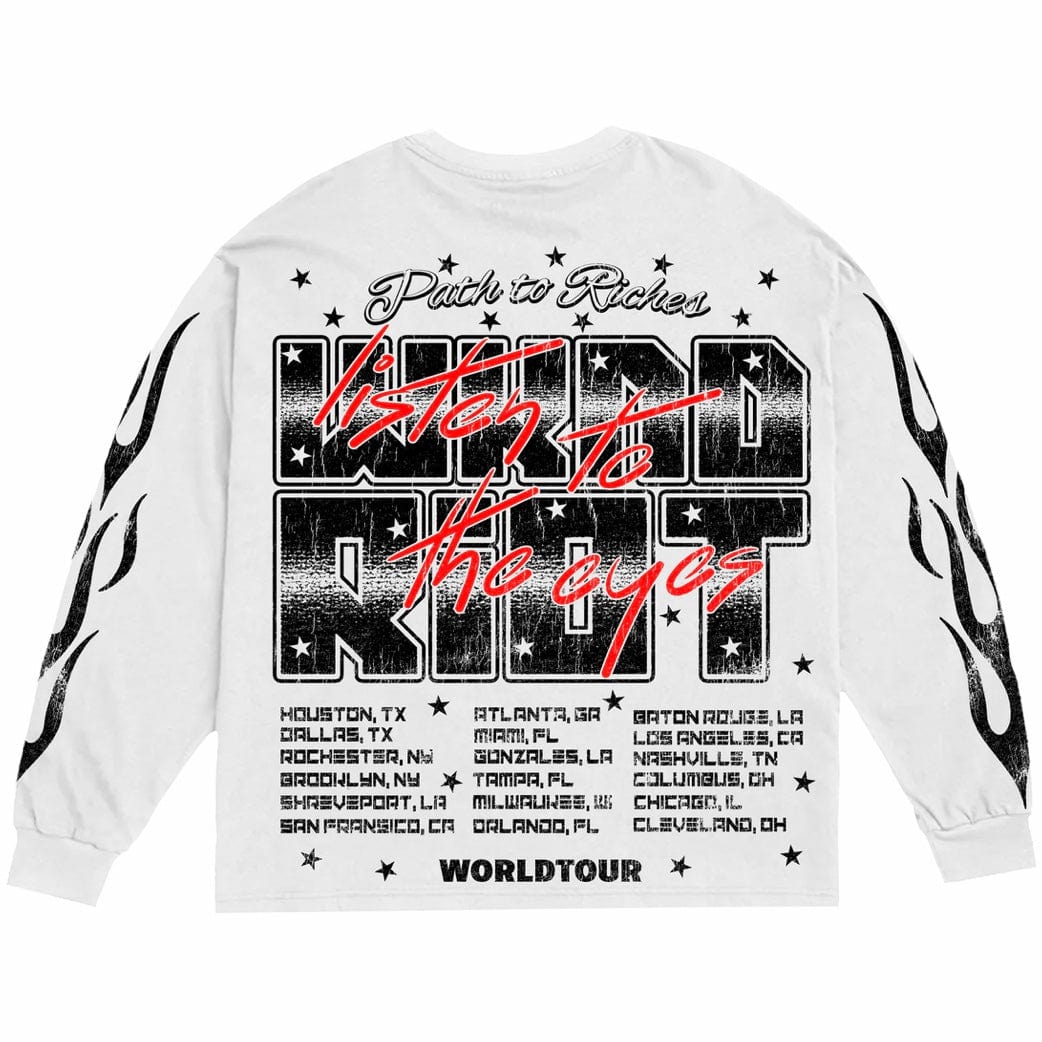 Wknd Riot Tour Long Sleeve Sweatshirt (White)