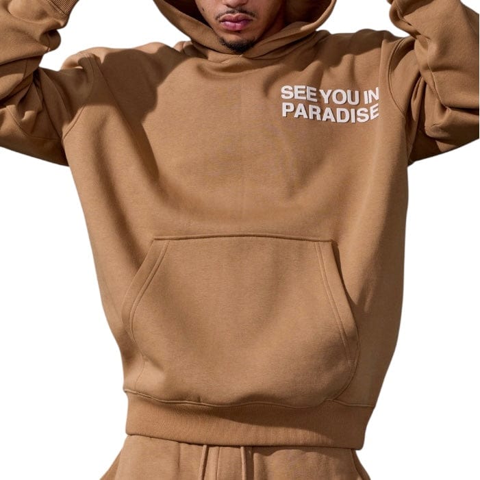 See You In Paradise Tonal Pullover Hoodie (Mocha) 8899H