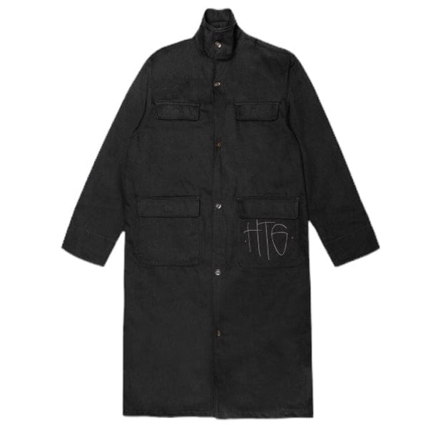 Honor The Gift Denim Trench Coat (Black) HTG230365