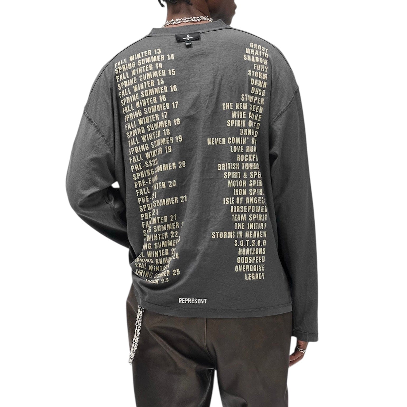 Represent Reversible Living Legacy Tour Long Sleeve T Shirt (Sun Fade Grey)